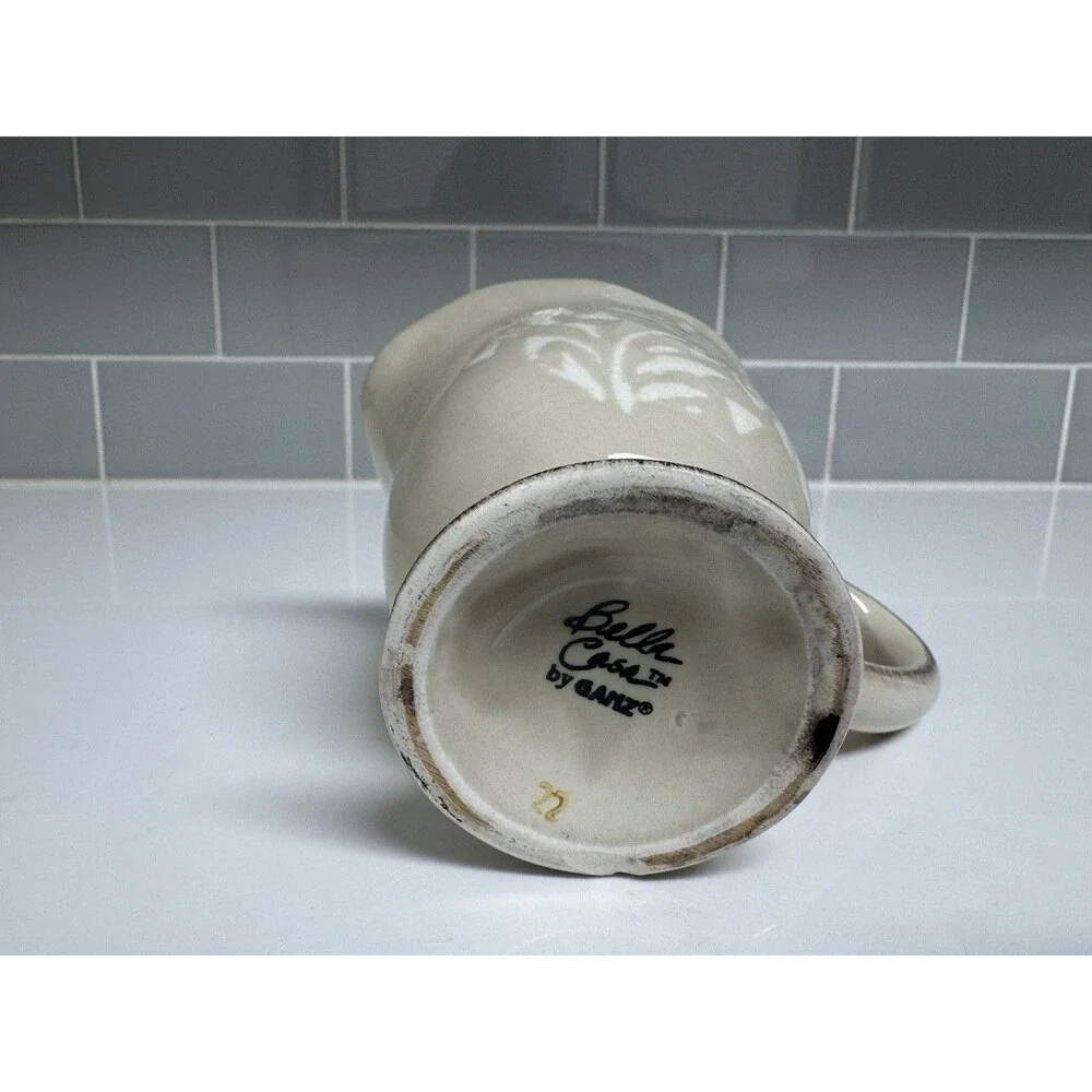 Bella Casa by Ganz Ceramic Pitcher Creamer Beige Floral
